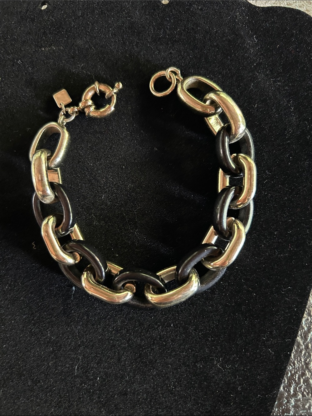 J.Crew Gold and Black Chain Link Bracelet - Women Accessories